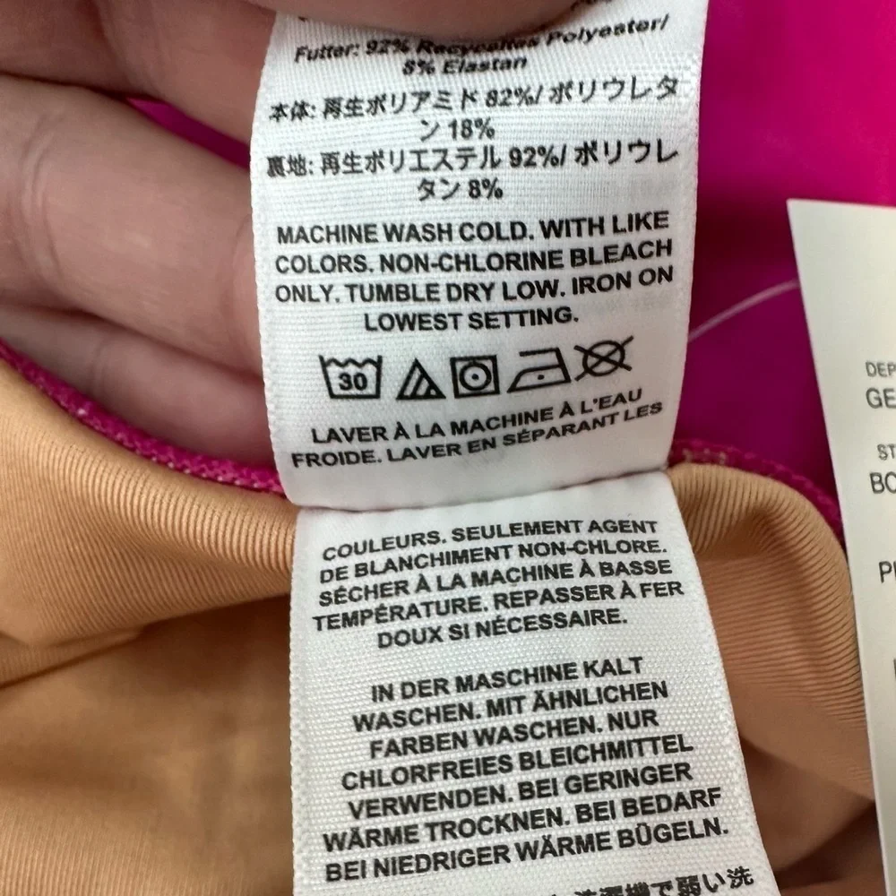 J. Crew New Radiant Fuchsia V-Neck UPF 50 Ruched One Piece Swimsuit